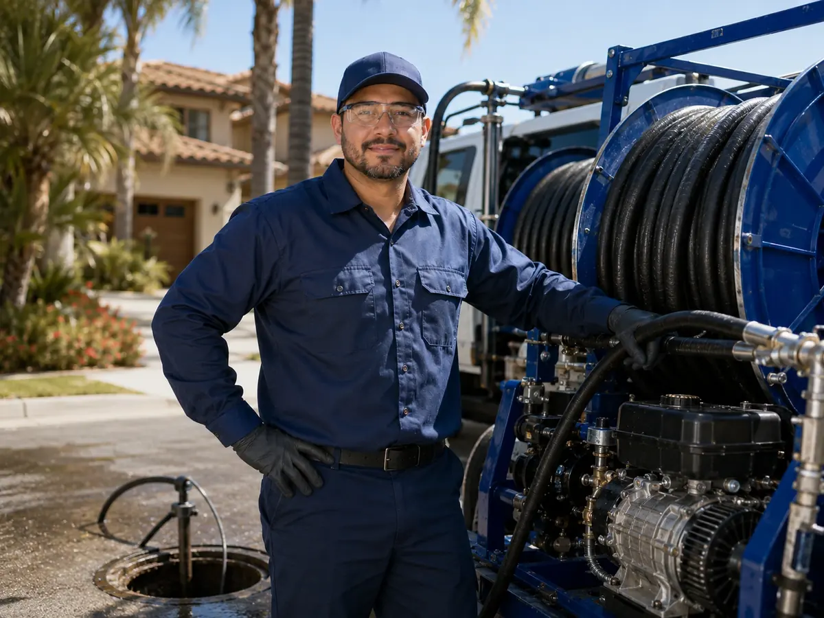 Hydro jet sewer cleaning in El Segundo